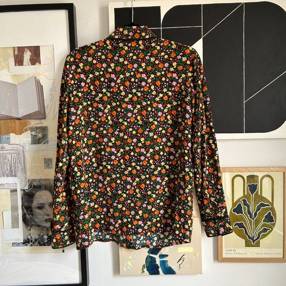 Ganni Silk Floral Print button down | Size 34 | 2-4 | S - Picture 2 of 4